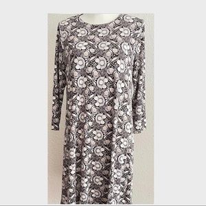 NWOT Loft Black White Floral A-line Dress Size M
